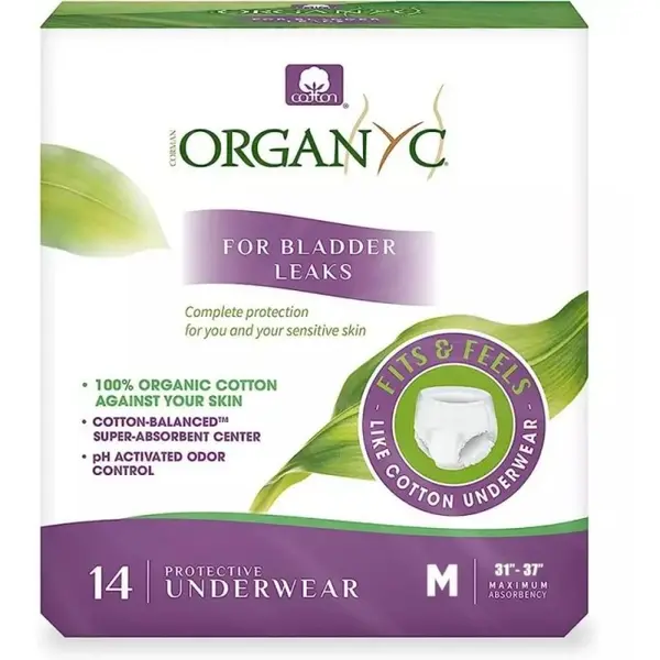Lenjerie Intima de Protectie pentru Incontinenta Urinara, Marimea M, 14 Bucati, Organyc