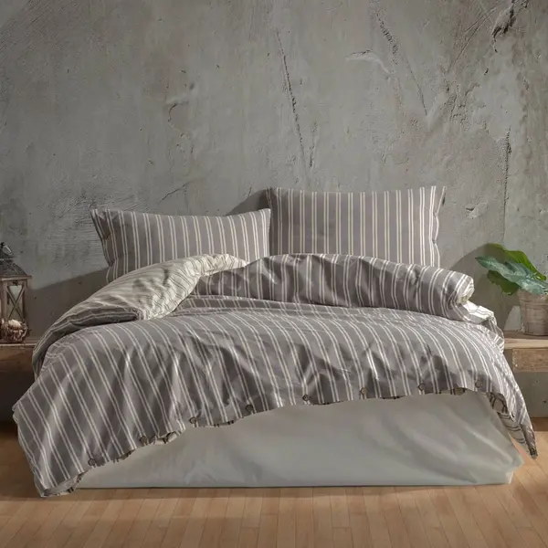 Lenjerie Madras V1 Antracit (Bumbac 100%)