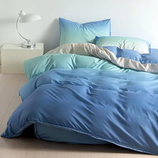 Lenjerie pat 140x200cm 4 piese cu ELASTIC - 3 Bucati 219 Lei - Bleu