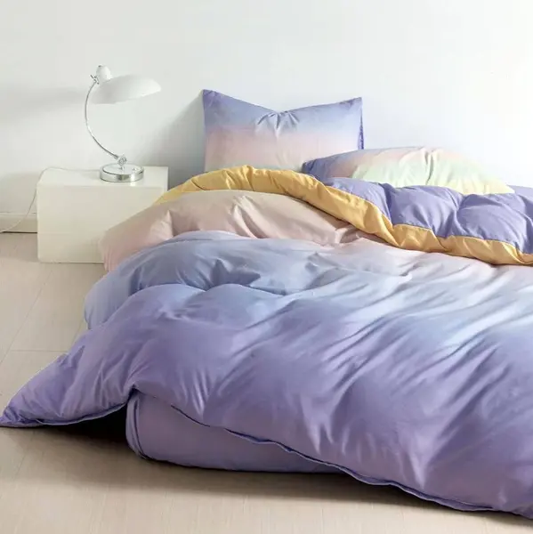 Lenjerie pat 140x200cm 4 piese cu ELASTIC - 3 Bucati 219 Lei - Lila