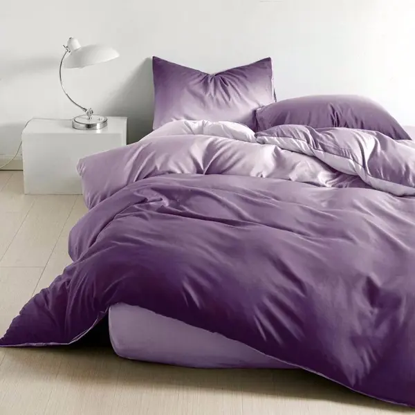 Lenjerie pat 140x200cm 4 piese cu ELASTIC - 3 Bucati 219 Lei - Mov