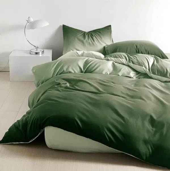 Lenjerie pat 140x200cm 4 piese cu ELASTIC - 3 Bucati 219 Lei - Verde