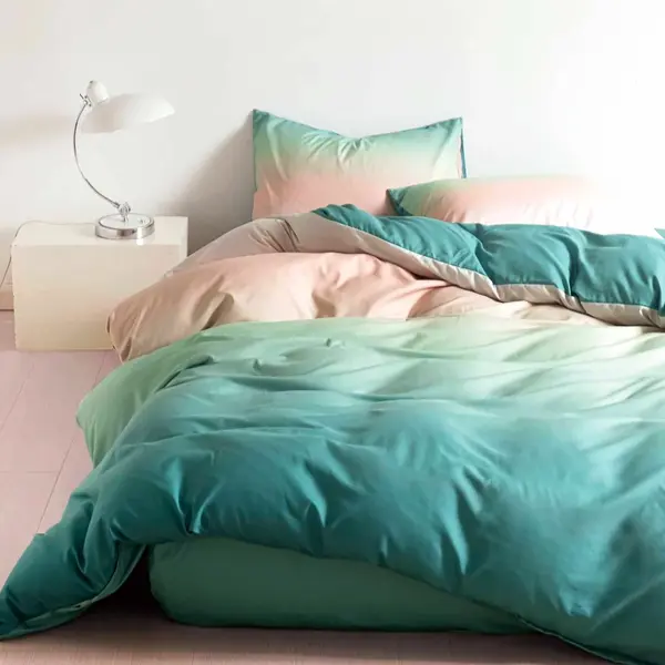 Lenjerie Pat Dublu Cu Elastic Bumbac Satinat - 3 Bucati 219 Lei - Verde Degrade