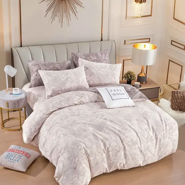 Lenjerie pat dublu, FINET, 6 piese, Jojo Home, Bej, Frunze