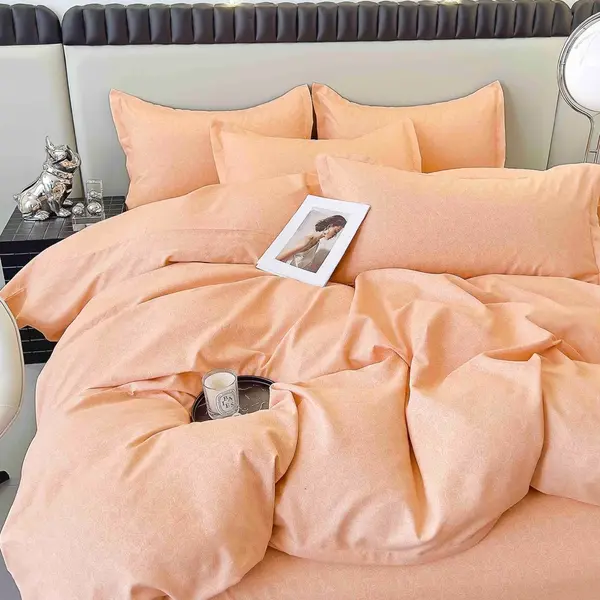 Lenjerie pat dublu, FINET, 6 piese, Jojo Home, Somon, Trandafiri