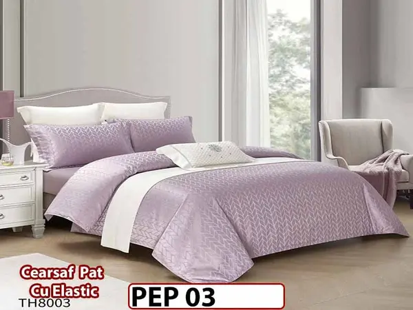 Lenjerie pat dublu, Jacquard Finet, din 4 piese - PEP 03