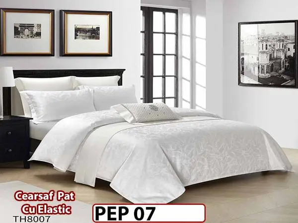 Lenjerie pat dublu, Jacquard Finet, din 4 piese - PEP 07