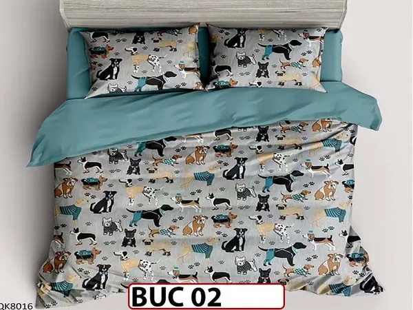 Lenjerie pentru 1 persoana din bumbac 100% 4 piese -BUC02