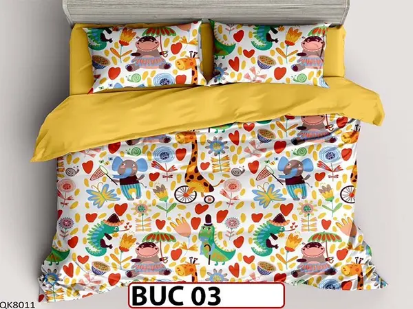Lenjerie pentru 1 persoana din bumbac 100% 4 piese -BUC03