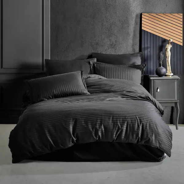 Lenjerie Stripe Satin V1 Black (Satin Deluxe)