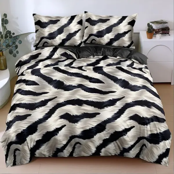 Lenjerie Zebra Noir (Bumbac Satinat)