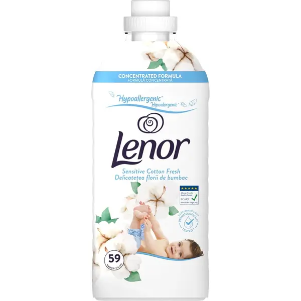 Lenor Balsam de rufe 1.239 L, 59 spalari, Sensitive Cotton Fresh