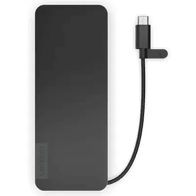 Lenovo Docking station, Lenovo, USB-C Slim Travel, 65W, adaptor AC, Negru
