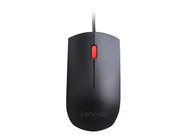 Lenovo Essential USB Mouse - 4Y50R20863, 3 Button, 1600 DPI, Wired USB, Black
