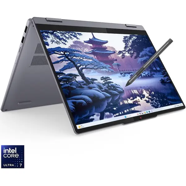 Lenovo Laptop 2-in-1 Lenovo IdeaPad 5 14IAL10, procesor Intel® Core™ Ultra 7 255U pana la 5.2GHz, 14 inch, WUXGA, IPS, Touch, 16GB LPDDR5x RAM, 512GB SSD, Intel® Graphics, No OS, Gri