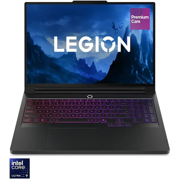 Lenovo Laptop Gaming Lenovo Legion Pro 7 16IAX10H, Procesor Intel® Core™ Ultra 9 275HX pana la 5.4GHz, Display 16 WQXGA, OLED, 240Hz, RAM DDR5 32GB, KIT 2x16GB, SSD 1TB, NVIDIA® GeForce RTX™ 5070 12GB GDDR7, Free DOS, Negru (INT Keyboard)