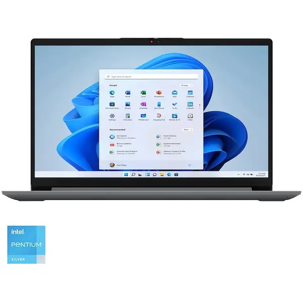 Lenovo Laptop Lenovo IdeaPad 1 15IJL7, Procesor Intel® Pentium® Silver N6000, Display 15.6 Full HD (1920x1080), Memorie RAM 4GB DDR4, Capacitate 128GB eMMC, Placa video integrata Intel® UHD Graphics, Windows® 11 Home in S mode, Cloud Grey (INT Keyboard)