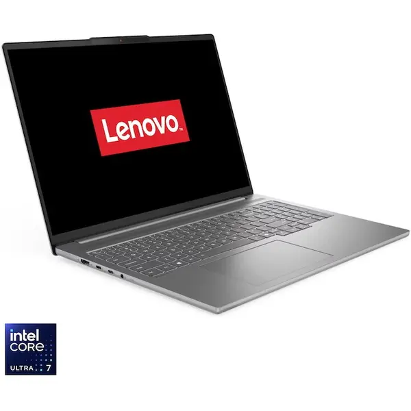 Lenovo Laptop Lenovo IdeaPad Pro 5 16IAH10, Display 16 2.8K 2880x1800 OLED, Procesor Intel® Core™ Ultra 7 255H, Memorie RAM 16 GB LPDDR5x, Capacitate de stocare 1TB SSD M.2, Placa video dedicata nVidia GeForce RTX 5050 8 GB GDDR7, Free DOS, Gri (INT Keyb