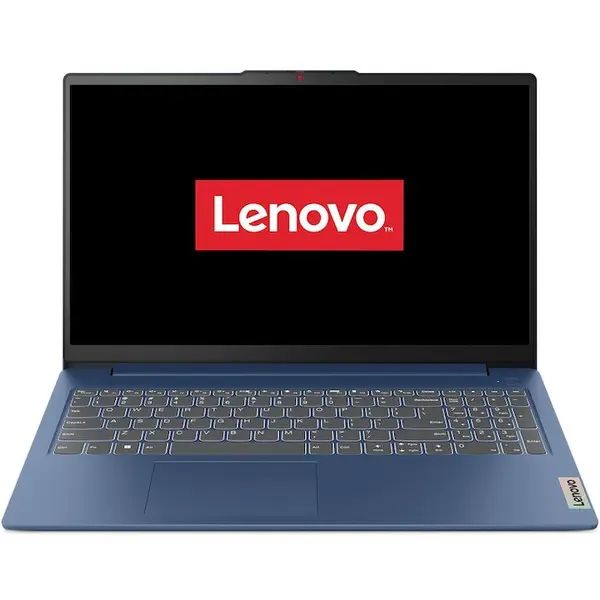 Lenovo Laptop Lenovo IdeaPad Slim 3 15AMN8, procesor AMD Ryzen™ 5 40 pana la 4.3GHz, 15.6 Full HD, 16GB LPDDR5 RAM, 512GB SSD, AMD Radeon™ 610M Graphics, No OS, Albastru