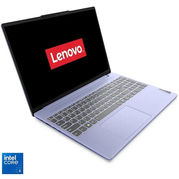 Lenovo Laptop Lenovo IdeaPad Slim 5 15IRH9R, Procesor Intel® Core™ 5 210H pana la 4.8GHz, Display 15.3 WUXGA, IPS, Memorie 16GB LPDDR5x RAM, SSD 1TB, Intel® Graphics, Free DOS, Violet 83J6000DRM (INT Keyboard)