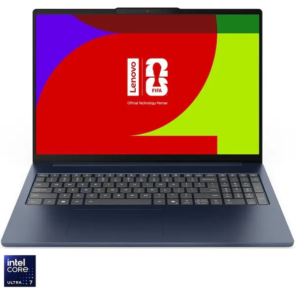 Lenovo Laptop Lenovo IdeaPad Slim 5 16IPH11, procesor Intel Core™ Ultra 7 355 pana la 4.7GHz, 16 WUXGA, OLED, 16GB DDR5 RAM, 1TB SSD, Intel® Graphics, No OS, Albastru inchis