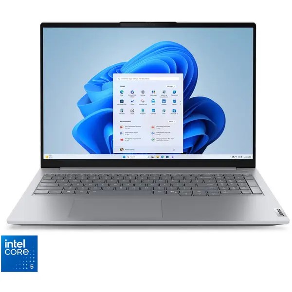 Lenovo Laptop Lenovo ThinkBook 16 G8 IRL, Display 16 WUXGA 1920x1200, IPS, Procesor Intel® Core™ 5 210H, Memorie RAM 16GB DDR5, Capacitate de stocare 512GB SSD, Placa video integrata Intel Graphics, Windows 11 Pro, Gri (INT Keyboard)