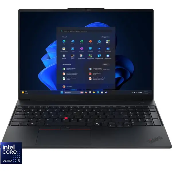 Lenovo Laptop Lenovo ThinkPad E16 Gen 3, Procesor Intel® Core™ Ultra 5 225U (12M Cache, up to 4.80 GHz), 16'' WUXGA IPS, 16GB DDR5 RAM, 512GB SSD, Intel Graphics, Windows 11 Pro, Negru