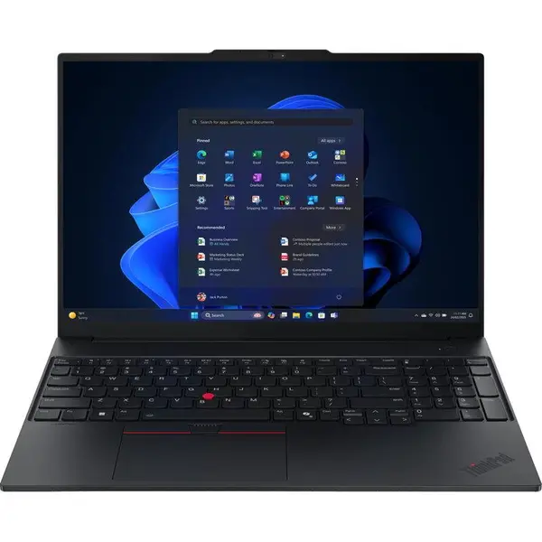 Lenovo Laptop Lenovo ThinkPad E16 Gen 4, Procesor Intel® Core™ Ultra 7 355 (12M Cache, pana la 4.70 GHz), 16 inch, WUXGA IPS, 16GB DDR5, 512GB SSD, Intel Graphics, No OS, Negru