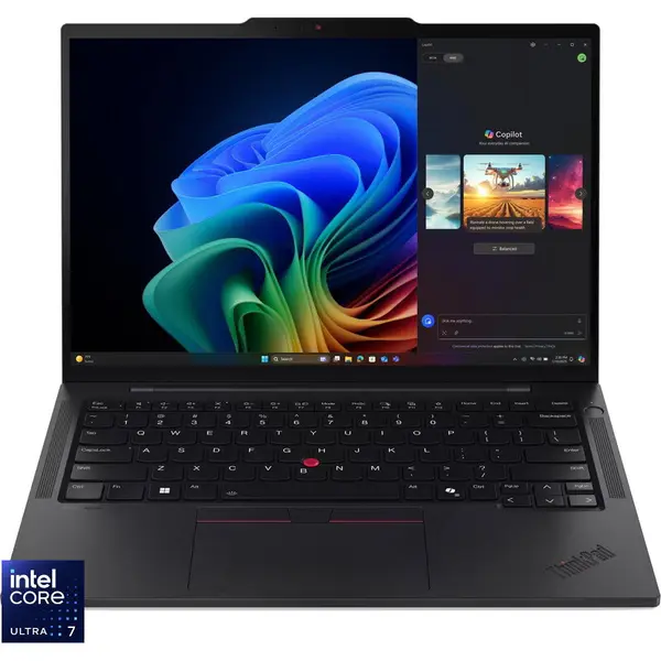Lenovo Laptop Lenovo ThinkPad T14s Gen 6 (Intel), Procesor Intel® Core Ultra 7 255U, Display 14 2.8K (2880x1800), OLED, Memorie RAM 32 GB LPDDR5x, Capacitate 512 GB SSD, Placa video integrata Intel® Graphics, Windows® 11 Pro, Negru