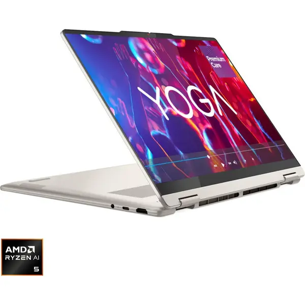 Lenovo Laptop Lenovo Yoga 7 2-in-1 14AKP10, Display 14'' WUXGA 1920 x 1200 OLED, Touch, Procesor AMD Ryzen™ AI 5 340, Memorie RAM 24GB LPDDR5X, Capacitate de stocare 1TB SSD, Placa video integrata AMD Radeon 840M, Windows 11 Home, Seashell (INT Keyboard)