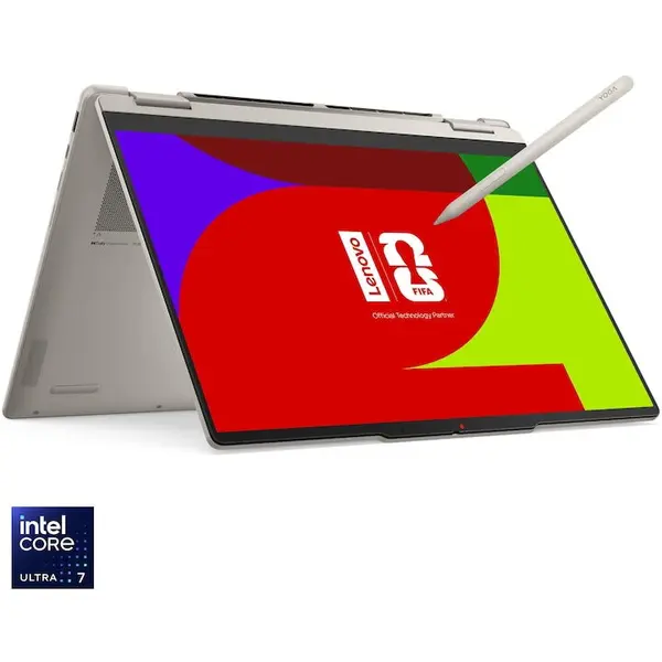 Lenovo Laptop Lenovo Yoga 7 2-in-1 14IPH11, procesor Intel Core™ Ultra 7 355 pana la 4.7GHz, 14 WUXGA, OLED, Touch, 24GB LPDDR5x RAM, 1TB SSD, Intel® Graphics, Windows 11 Home, Seashell