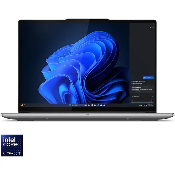 Lenovo Laptop Lenovo Yoga Pro 7 14IAH10 cu procesor Intel Core™ Ultra 7 255H, Display 14.5 3K, OLED, 32GB LPDDR5x RAM, 1TB SSD, Placa video Intel® Arc™ 140T GPU, Windows 11 Home, Luna Grey