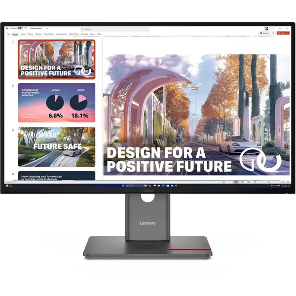 Lenovo Monitor IPS LED Lenovo ThinkVision 27 P27QD-40, QHD 2560 x 1440, HDMI, DisplayPort, Pivot, 120 Hz, 4 ms Negru
