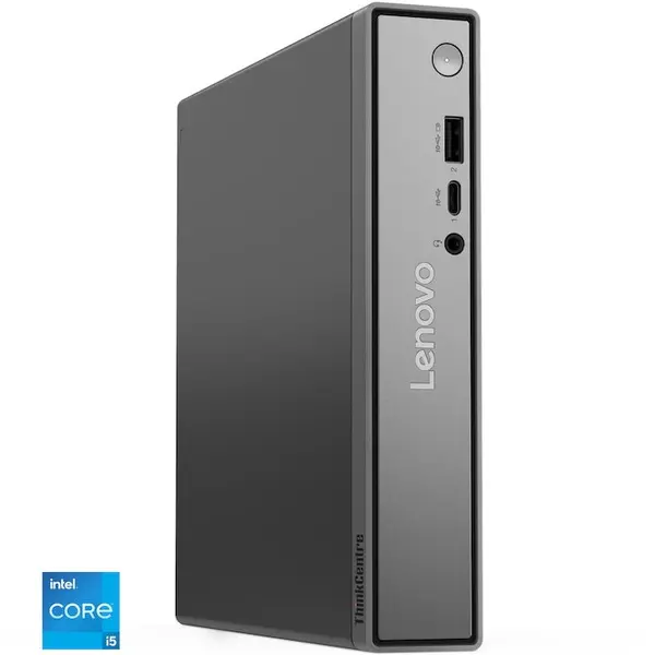 Lenovo Sistem desktop Lenovo ThinkCentre neo 50q Gen 5, procesor Intel® Core™ i5-13420H, 16GB RAM, 512GB SSD, Intel® UHD Graphics, No OS, Negru