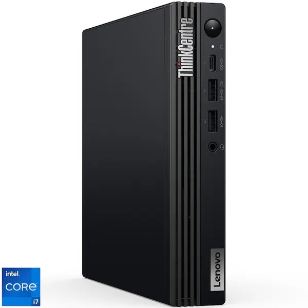 Lenovo Sistem Desktop PC LENOVO ThinkCentre M70q Gen5, Procesor Intel Core i7-14700T, 16GB DDR5, 512GB SSD M.2 2280 PCIe, Intel UHD Graphics 730, Fara sistem de operare, Negru