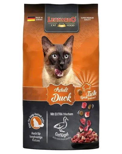 LEONARDO Adult Duck & Rice hrana pentru pisici cu rata si orez 1,8 kg