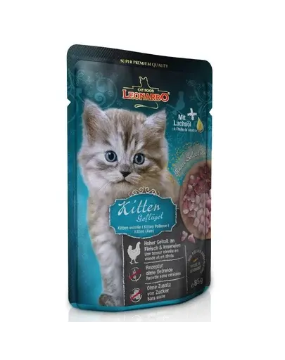 LEONARDO Finest Selection Kitten hrana umeda pentru pisici junior, cu pasare de curte 85 g