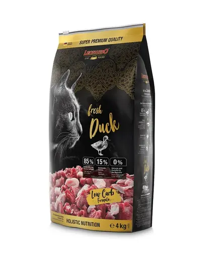LEONARDO Fresh Duck & Poultry Hrana uscata pentru pisici, cu rata si pasare 4 kg