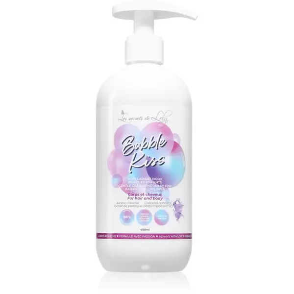 Les Secrets De Loly Bubble Kiss gel de curățare pentru corp si par pentru copii 400 ml