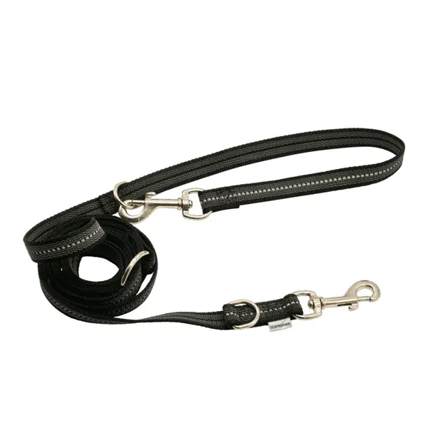 Lesa Herm. Sprenger ajustabila in 3 puncte cu 2 carabiniere, din nailon si insertie cauciucata - 230 cm - Negru