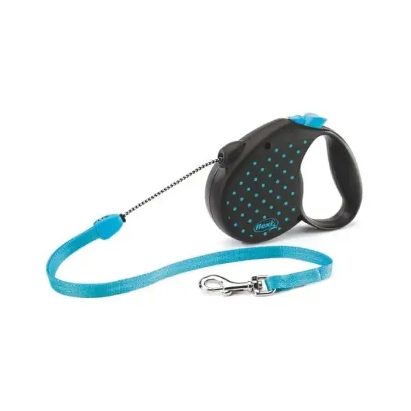 Lesa retractabila cu fir Flexi Albastra M 5 m 25 kg