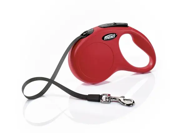 Lesa retractabila pentru caini Flexi Classic, XS, 3m, cu banda, rosu