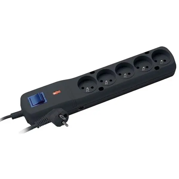 LESTAR Prelungitor, Lestar, 5 prize, 2.5 m, Negru