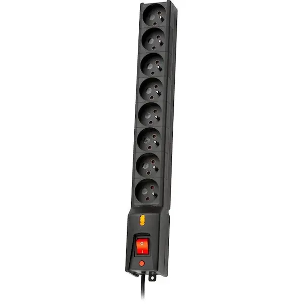 LESTAR Prelungitor multiplu Lestar, 8 prize, 5m, Negru