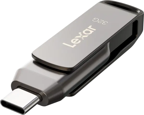 Lexar JumpDrive Dual Drive D400 Type-C/Type-C & Type-A, up to 100MB/s read (USB 3.1) 32GB, Stick memorie USB, memorie externa