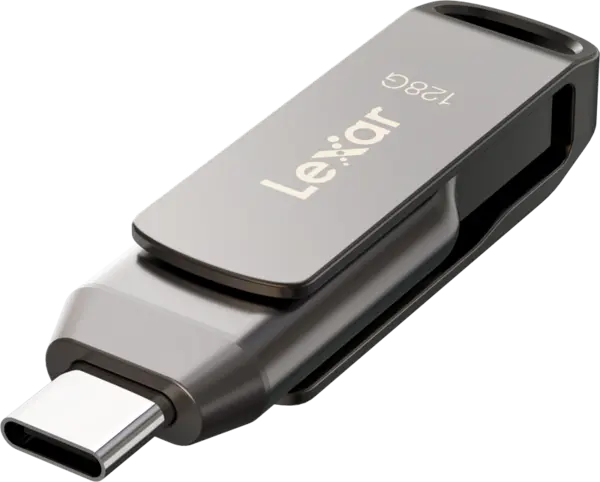 Lexar JumpDrive Dual Drive D400 Type-C/Type-C & Type-A, up to 130MB/s read (USB 3.1) 128GB, Stick memorie USB, memorie externa