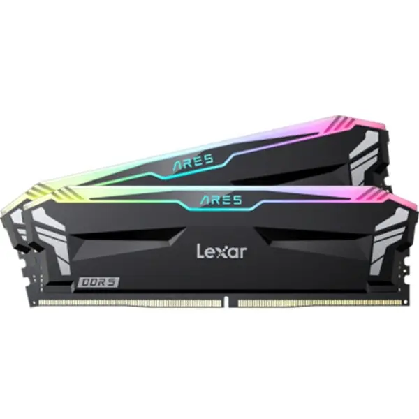 Lexar Kit dual memorie RAM Lexar Ares RGB, Capacitate DDR5 32GB (2x 16 GB), Frecventa 7200 MHz, CL 34, Negru