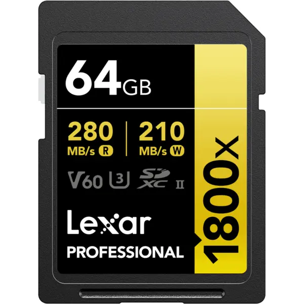Lexar Lexar SDXC Pro 1800x U3 UHS-II R280/W210 (V60) 64 GB