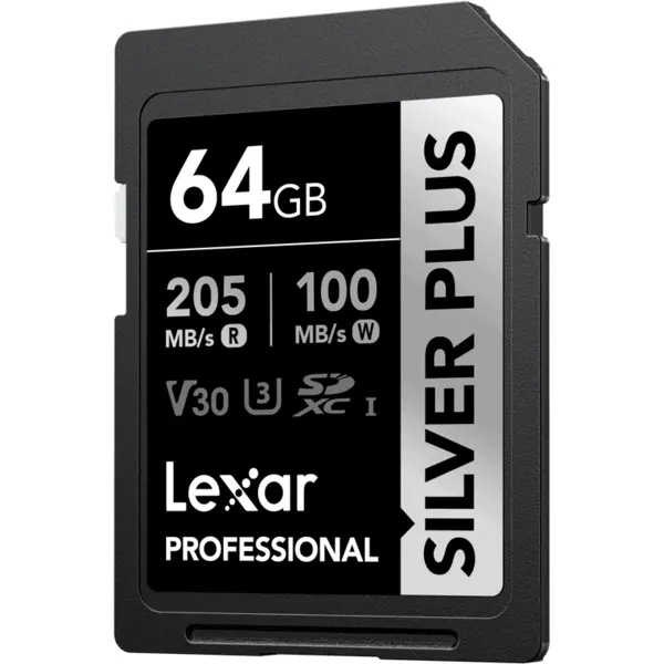 Lexar Lexar SDXC Professional SILVER Plus UHS-I/U3/A2/4K R205/W100 (V30) 64 GB