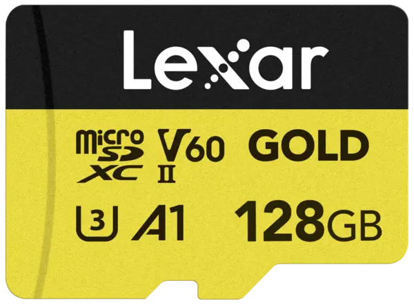 Lexar microSDXC GOLD UHS-II/C10/A1/U3 R280/W100 (V60) 128GB, Card memorie MicroSD